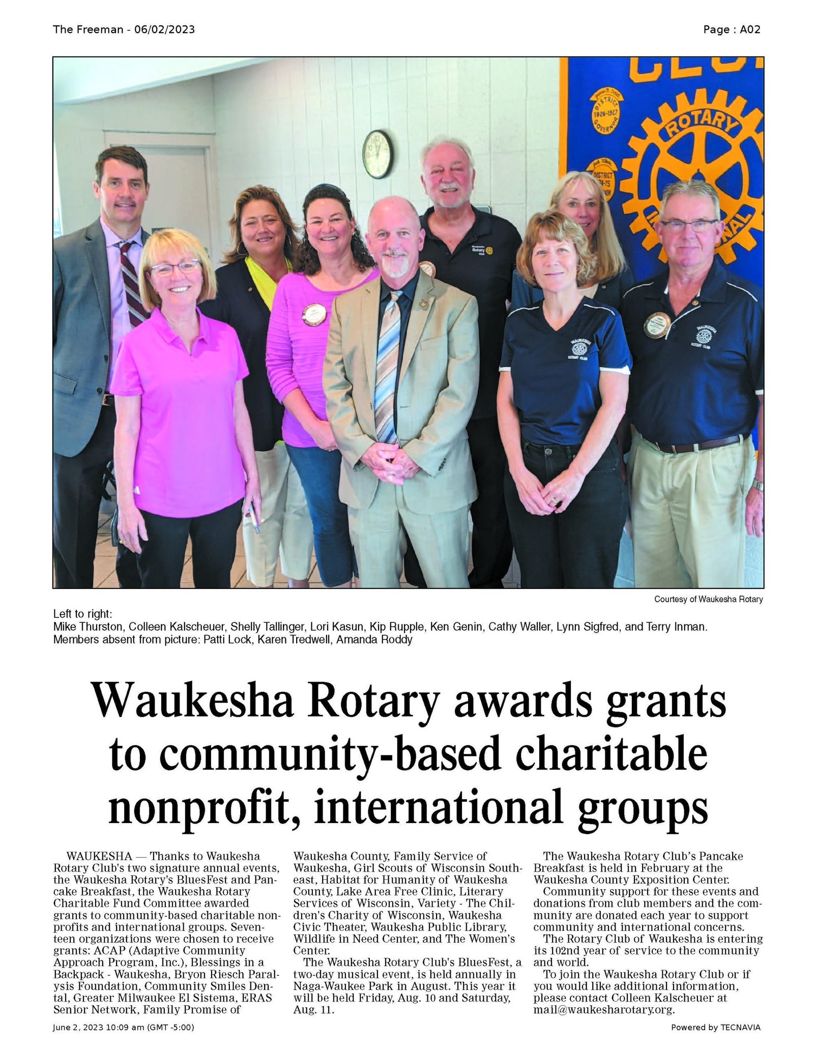 Waukesha Rotary awards grants to community-based charitable non-profit, international groups